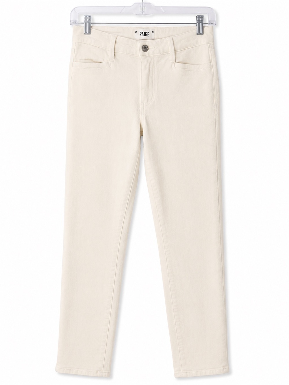 PAIGE Cream Straight-Leg Jeans